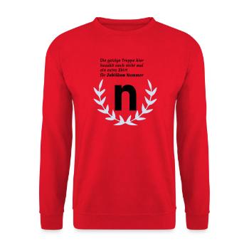Jubilee N - Unisex Sweatshirt - red - Front - Alina (178cm) & Michal (187cm)