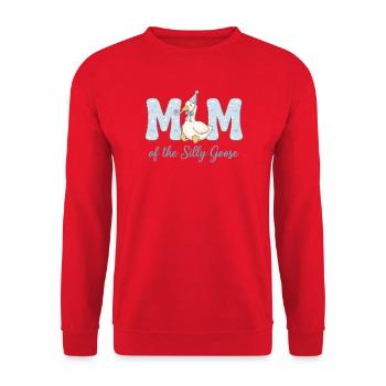 Maman de l’Oie Folle - Sweat-shirt Unisexe - rouge - Devant - Alina (178cm) & Michal (187cm)