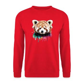 Red Panda Head Color Art - Unisex Sweatshirt - red - Front - Alina (178cm) & Michal (187cm)
