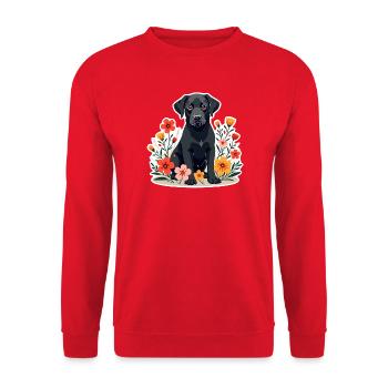 Chien labrador noir - Sweat-shirt Unisexe - rouge - Devant - Alina (178cm) & Michal (187cm)