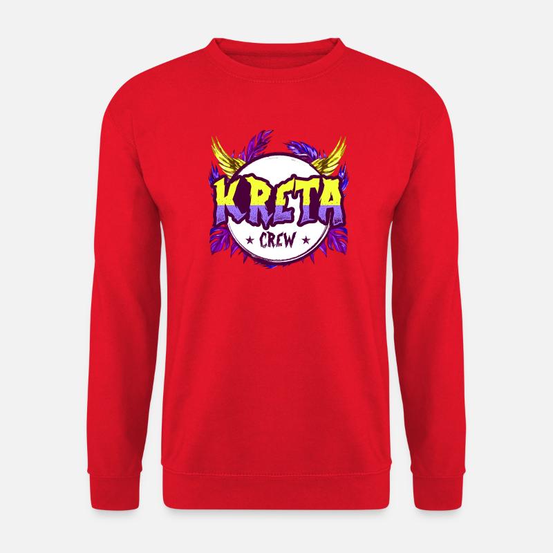 Kreta Crew Bunt - Unisex Pullover - Rot