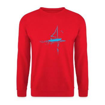 Paysage des voiliers - Sweat-shirt Unisexe - rouge - Devant - Alina (178cm) & Michal (187cm)