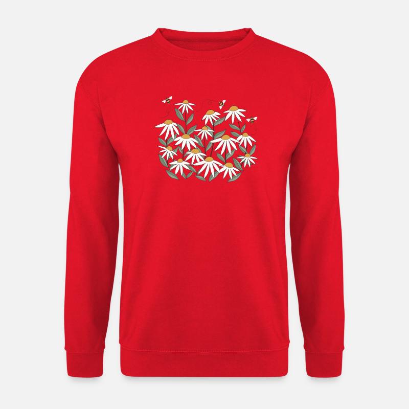 Wildblume mit Bienen - Unisex Pullover - Rot