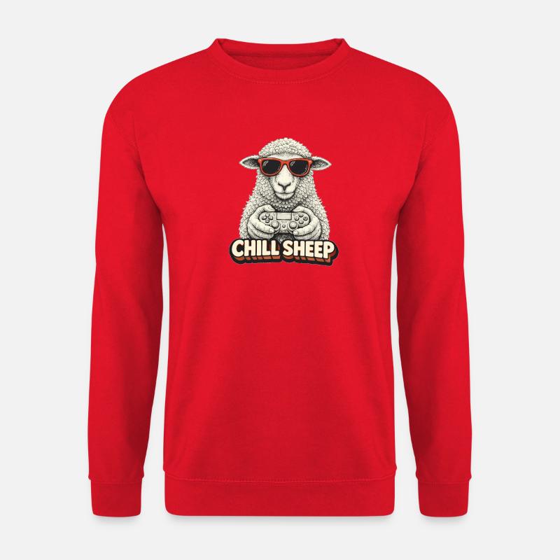 Chill Sheep avec Controller - Sweat-shirt Unisexe - rouge