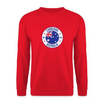 Canberra-Australien-Emblem - Unisex Pullover - Rot - Vorne - Alina (178cm) & Michal (187cm)