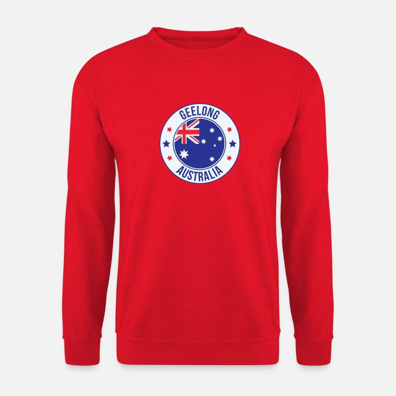 Geelong Australia Emblem Round Patch - Unisex Sweatshirt - red