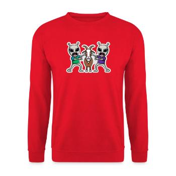 Alien Pickup: Goat - Unisex Sweatshirt - red - Front - Alina (178cm) & Michal (187cm)