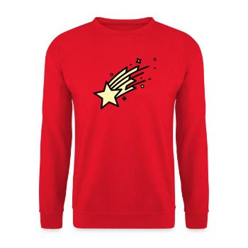 Sternschnuppe Komet Comic - Unisex Pullover - Rot - Vorne - Alina (178cm) & Michal (187cm)