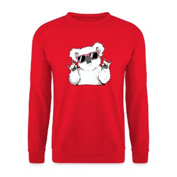 Cooler Koala mit Sonnenbrille - Unisex Pullover - Rot - Vorne - Alina (178cm) & Michal (187cm)