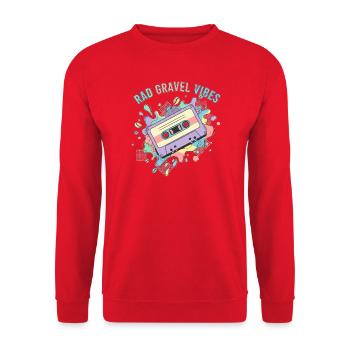 Rad Gravel Vibes Cyber Bike Kassette - Unisex Pullover - Rot - Vorne - Alina (178cm) & Michal (187cm)