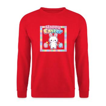 Jardin de Pâques Printemps Été Bunny Bunny - Sweat-shirt Unisexe - rouge - Devant - Alina (178cm) & Michal (187cm)