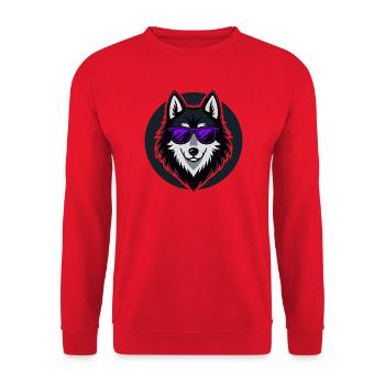 Husky Glam-Lila-Brille - Unisex Pullover - Rot - Vorne - Alina (178cm) & Michal (187cm)