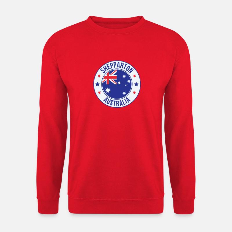 Shepparton Australien Runde Flaggenemblem - Unisex Pullover - Rot