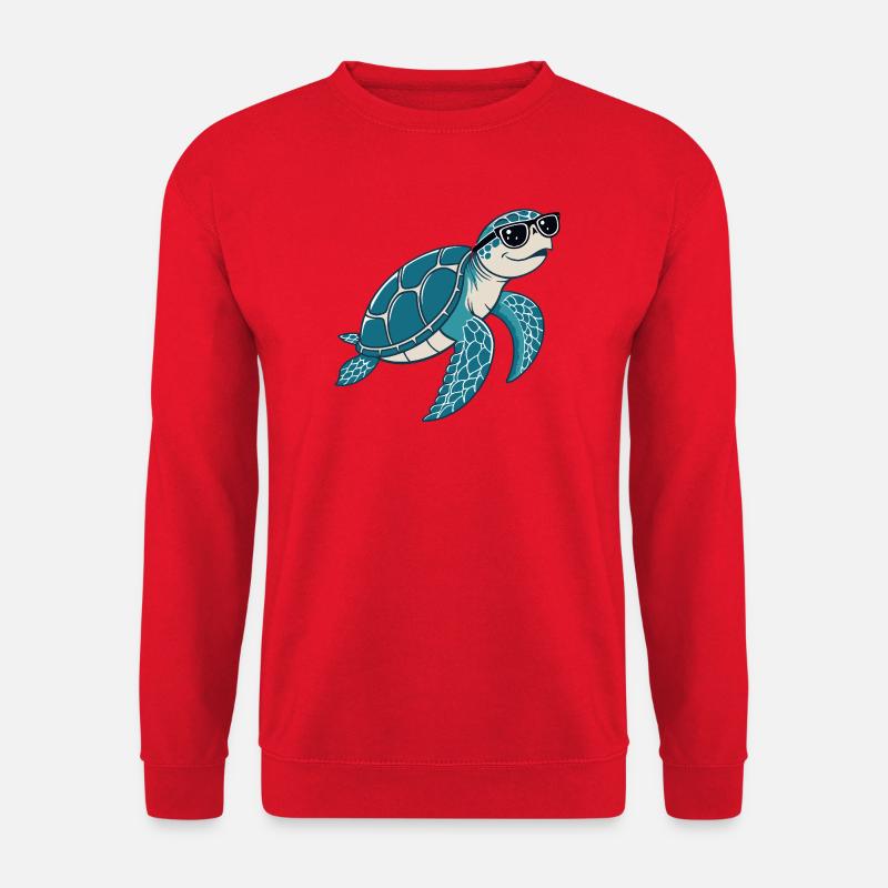 Turtle chic eyeglasses - Unisex Sweatshirt - red