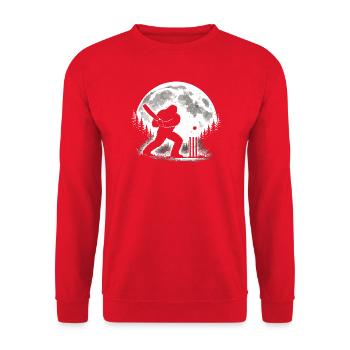 Bigfoot Kricket spielen - Unisex Pullover - Rot - Vorne - Alina (178cm) & Michal (187cm)