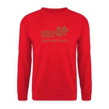 Leave Only Tracks Tree Tire Tread Art - Unisex Sweatshirt - red - Front - Alina (178cm) & Michal (187cm)