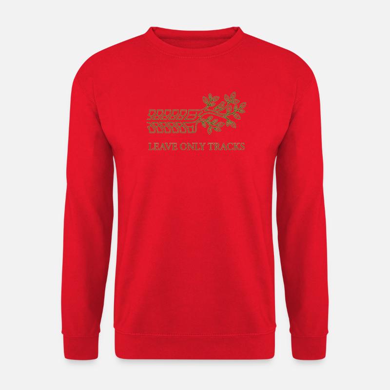Nur Spuren hinterlassen, Baumreifenprofil-Kunst - Unisex Pullover - Rot