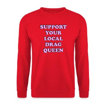 Unterstützen Sie lokale Drag Queen - Unisex Pullover - Rot - Vorne - Alina (178cm) & Michal (187cm)