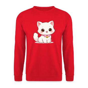 Kitten Bell Magic - Unisex Sweatshirt - red - Front - Alina (178cm) & Michal (187cm)