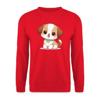 Dog Cute Comic - Sweat-shirt Unisexe - rouge - Devant - Alina (178cm) & Michal (187cm)