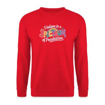 Autism Awareness Support rainbow - Unisex Sweatshirt - red - Front - Alina (178cm) & Michal (187cm)