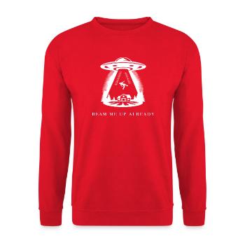 Téléporte-moi Déjà édition blanche - Sweat-shirt Unisexe - rouge - Devant - Alina (178cm) & Michal (187cm)