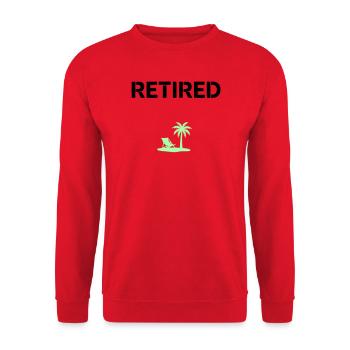 Retired Pension Palm Tree Beach - Unisex Sweatshirt - red - Front - Alina (178cm) & Michal (187cm)