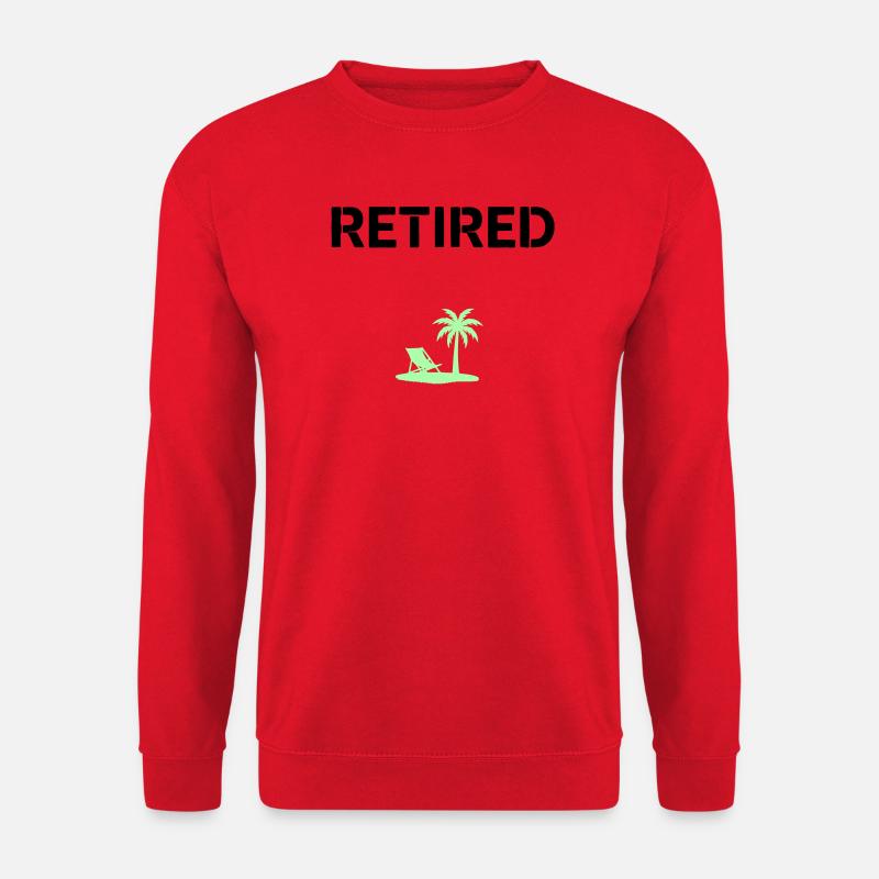 Retired Pension Palm Tree Beach - Unisex Sweatshirt - red