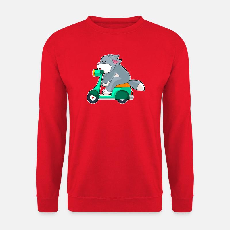 Katze Motorroller - Unisex Pullover - Rot