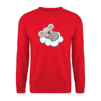 Bébé Koala rêveur sur nuage pastel - Sweat-shirt Unisexe - rouge - Devant - Alina (178cm) & Michal (187cm)
