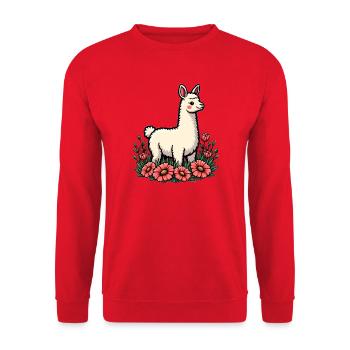 lama - Unisex Sweatshirt - red - Front - Alina (178cm) & Michal (187cm)