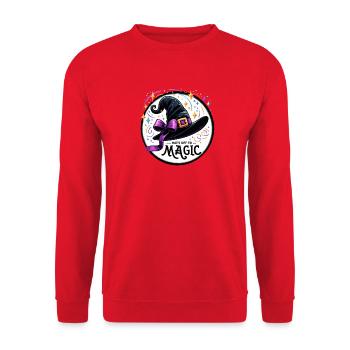 Illustration magique du chapeau de sorcière - Sweat-shirt Unisexe - rouge - Devant - Alina (178cm) & Michal (187cm)