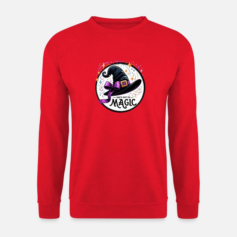 Hexenhut Magische Illustration - Unisex Pullover - Rot
