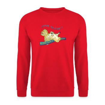 Nudis Don’t Run – Slow Down & Dive - Unisex Pullover - Rot - Vorne - Alina (178cm) & Michal (187cm)