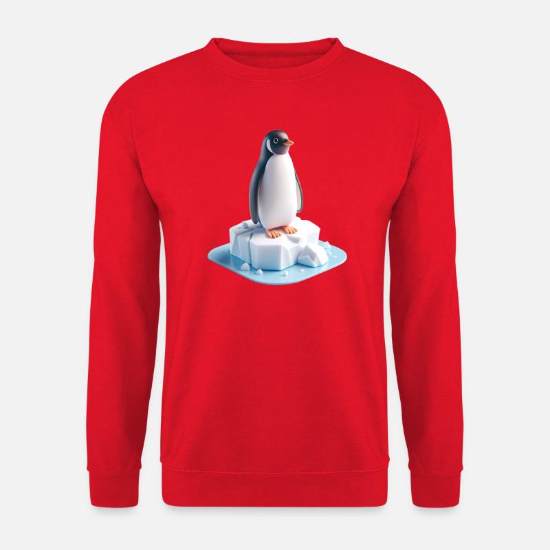 Bloc Pingouin sur glace 3D - Sweat-shirt Unisexe - rouge