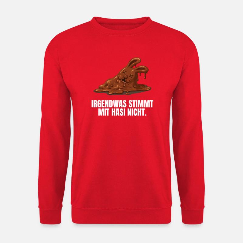Bunny Easter Chocolate Bunny Funny - Unisex Sweatshirt - red