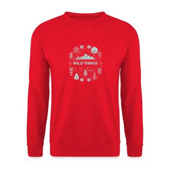 Wild Things Wild and Mountains - Unisex Sweatshirt - red - Front - Alina (178cm) & Michal (187cm)
