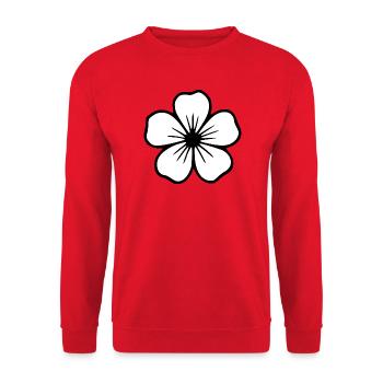 Hibiscus Flower Hibiscus Hawaiian Blossom - Unisex Sweatshirt - red - Front - Alina (178cm) & Michal (187cm)
