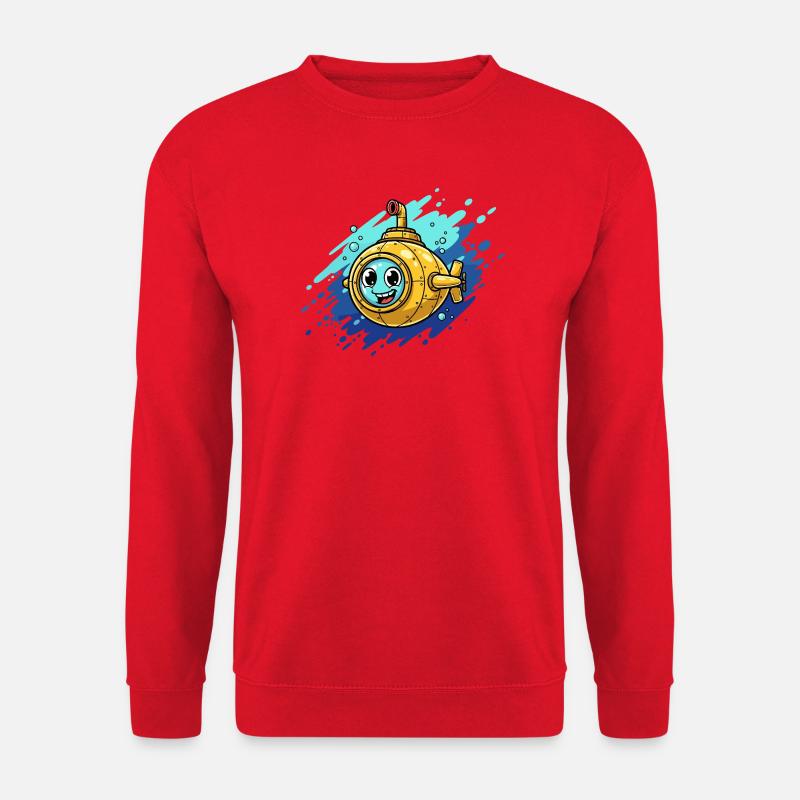Kunterbuntes Uboot Cartoon - Unisex Pullover - Rot