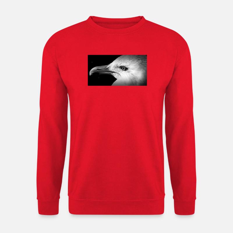 Schwarzweißes Möwenprofil - Unisex Pullover - Rot
