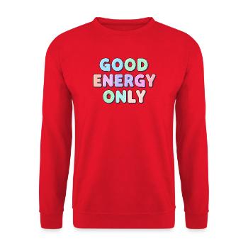 Good Energy Only for Positive People Shirt - Unisex Sweatshirt - red - Front - Alina (178cm) & Michal (187cm)