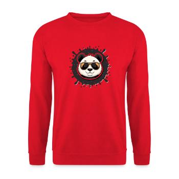 Panda chic glasses orange splash - Unisex Sweatshirt - red - Front - Alina (178cm) & Michal (187cm)