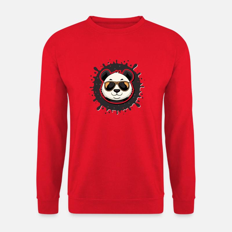 Panda chic glasses orange splash - Unisex Sweatshirt - red