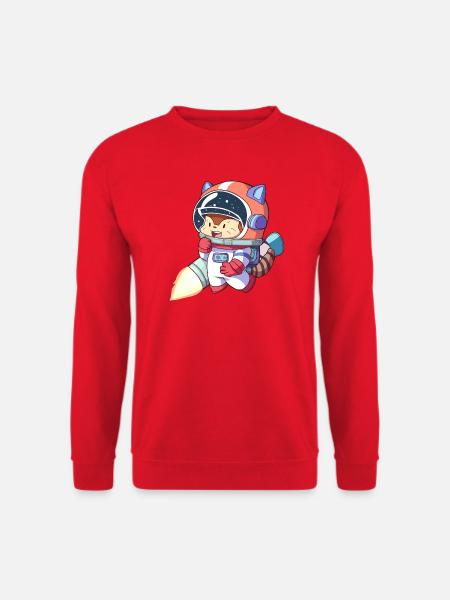 Astronaute chat en combinaison spatiale - Sweat-shirt Unisexe - rouge