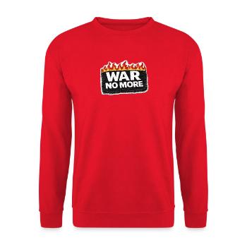 War No More – Sticker Peace & Humanity  - Sweat-shirt Unisexe - rouge - Devant - Alina (178cm) & Michal (187cm)