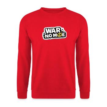 War No More – Sticker Peace & Humanity  - Sweat-shirt Unisexe - rouge - Devant - Alina (178cm) & Michal (187cm)