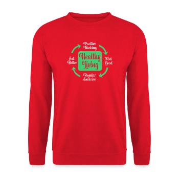 Lebensmittel Nahrungsmittel Ernährung - Unisex Pullover - Rot - Vorne - Alina (178cm) & Michal (187cm)