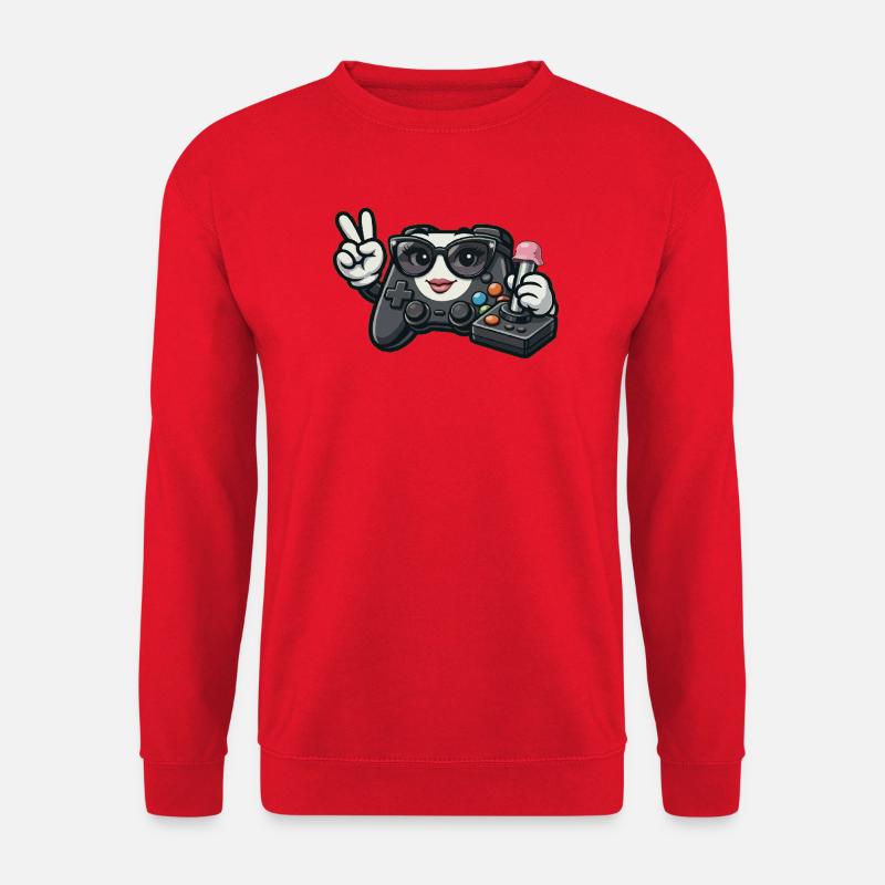 Kawaii WWII Game Controller - Unisex Sweatshirt - red