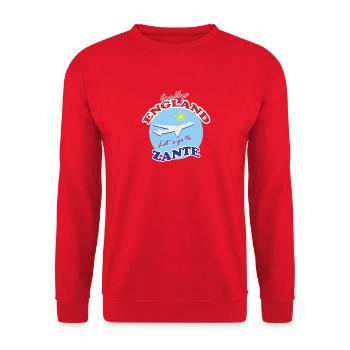 Adieu l’Angleterre. Allons à Zante. - Sweat-shirt Unisexe - rouge - Devant - Alina (178cm) & Michal (187cm)