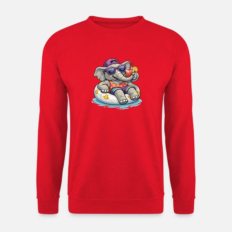 BeachElephant with Drink - Unisex Sweatshirt - red